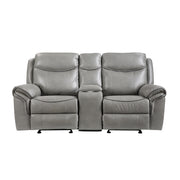 Home Elegance Aram Gray Reclining 3pc Living Room Set with USB Ports