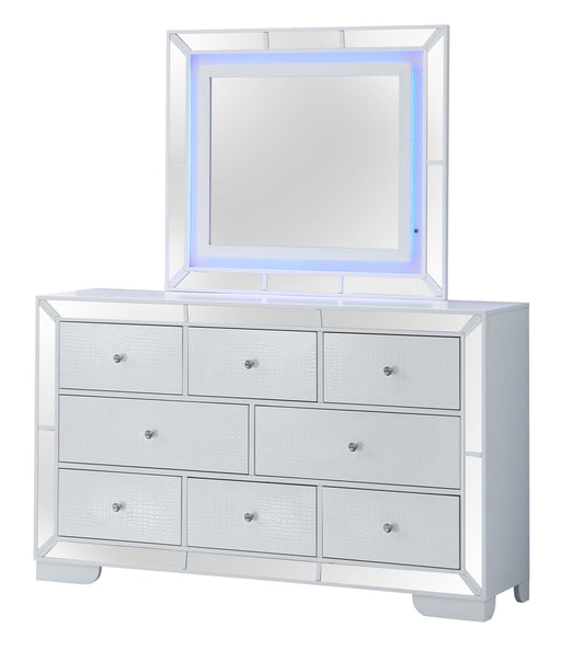 Glory Furniture Hollywood Hills Silver Champagne Dresser And Mirror