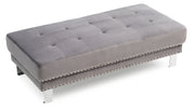 Glory Furniture Derek Gray Velvet Ottoman