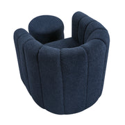 Home Elegance Delaney Blue Swivel Chair with Ottoman
