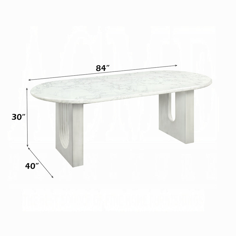 Acme Furniture Zayn White Natrual Dining Table