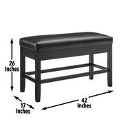 Steve Silver Carrara Black Storage Counter Bench