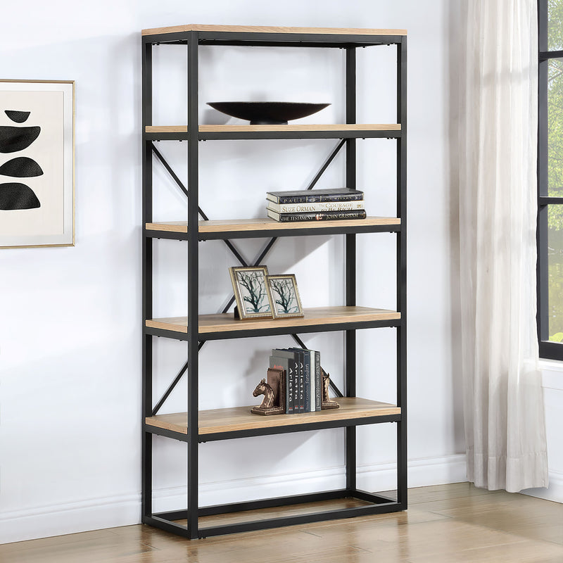 Steve Silver Magnolia Light Brown Black Bookcase