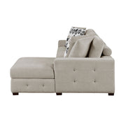 Home Elegance Raife Blue 2pc Sectional with Right Chaise