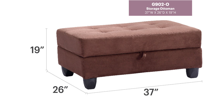 Glory Furniture Gallant Chocolate Brown Microsuede Ottoman