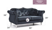 Glory Furniture Hollywood Black Velvet Fabric Loveseat