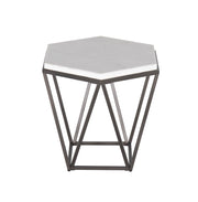 Steve Silver Corvus White Marble Hexagon 3pc Coffee Table Set