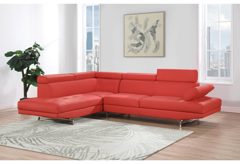 Global Furniture U9784 Red Left Arm Facing Sectional