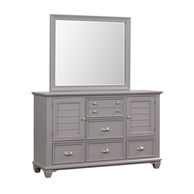 New Classic Furniture Jamestown Gray Dresser and Mirror