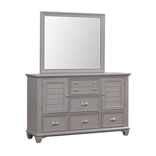 New Classic Furniture Jamestown Gray Dresser and Mirror
