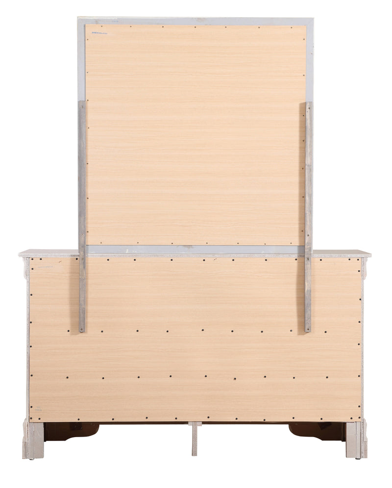 Glory Furniture Lorana Silver Champagne Dresser and Mirror