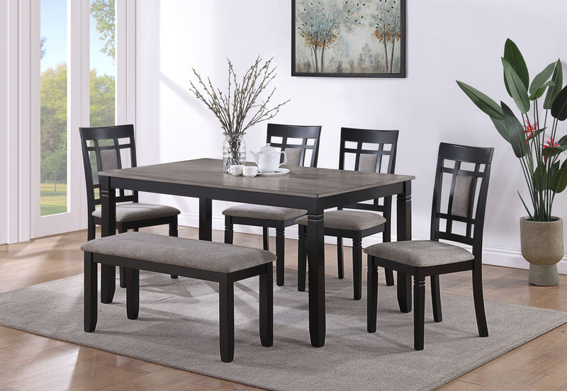 Crown Mark Paige 6pc Dinette Set With Bench