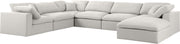 Meridian Furniture Serene Grey Fabric Modular 7pc Sectional with Ottoman