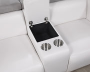 Global Furniture U8520 Grey White Power Console Reclining Loveseat