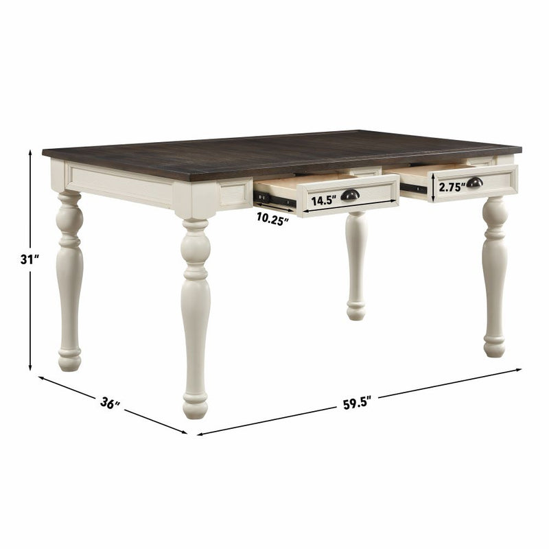 Steve Silver Joanna Dark Oak Ivory 7pc Dining Set