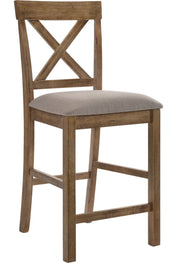 Acme Furniture Martha II Tan Weathered Gray 7pc Counter Height Set