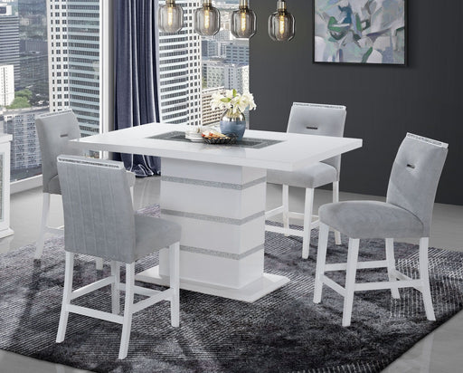 Global Furniture Monaco White Rectangular Bar Table
