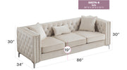 Glory Furniture Paige Pink Velvet Sofa