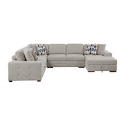 Home Elegance Raife Taupe 4pc Sectional with Right Chaise