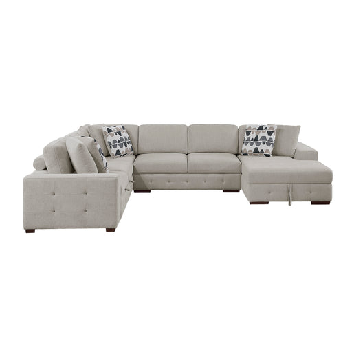 Home Elegance Raife Taupe 4pc Sectional with Right Chaise