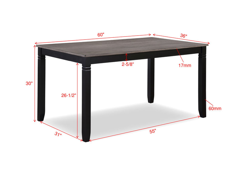 Crown Mark Paige 6pc Dinette Set With Bench