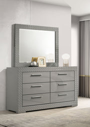 Coaster Furniture Ives White High Gloss Dresser and Mirror