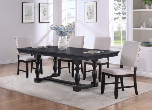 Crown Mark Regent Charcoal Black 5pc Dining Room Set