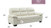 Glory Furniture Marta Gray Faux Leather Sofa