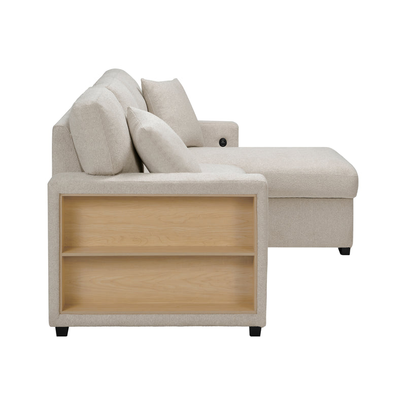 Home Elegance Pompano Gray Sectional with Right Chaise