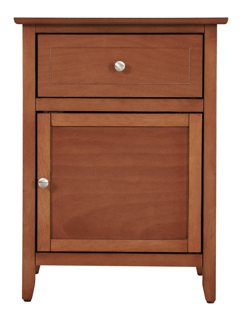 Glory Furniture Izzy Cappuccino 1 Drawer 1 Door Nightstand