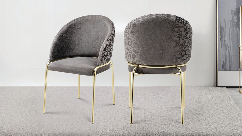 Galaxy Home Onyx Dark Gray Gold Chairs