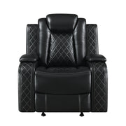 New Classic Furniture Orion II Black Glider Recliner with Power Footrest and Headrest