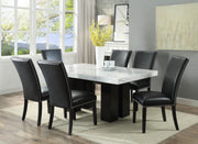 Steve Silver Camila White Black Rectangle 7pc Dining Set