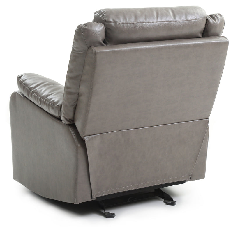 Glory Furniture Ward Gray Faux Leather Rocker Recliner