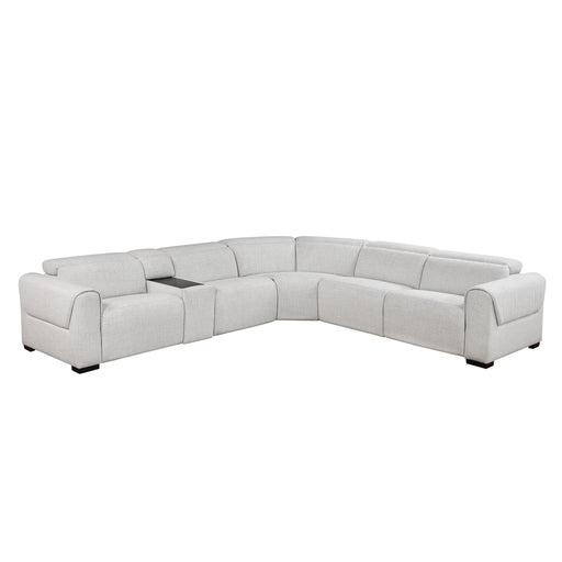Home Elegance Mcpherson Beige 6pc Modular Power Reclining Sectional with Headrests