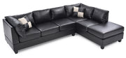 Glory Furniture Malone Black Faux Leather Sectional