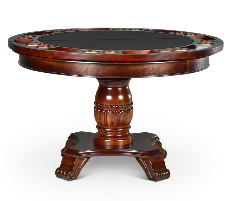 Steve Silver Tournament Cherry Black Top Dining And Game Table