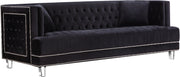Meridian Furniture Lucas Black Velvet Sofa