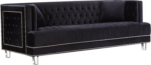 Meridian Furniture Lucas Black Velvet Sofa