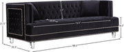 Meridian Furniture Lucas Black Velvet Sofa