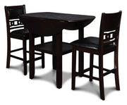New Classic Furniture Gia Ebony PU 42 Inch 3pc Counter Height Set