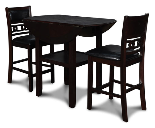 New Classic Furniture Gia Ebony PU 42 Inch 3pc Counter Height Set