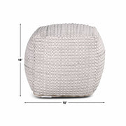 Steve Silver Hakim Ivory Square Handwoven Woolen Pouf