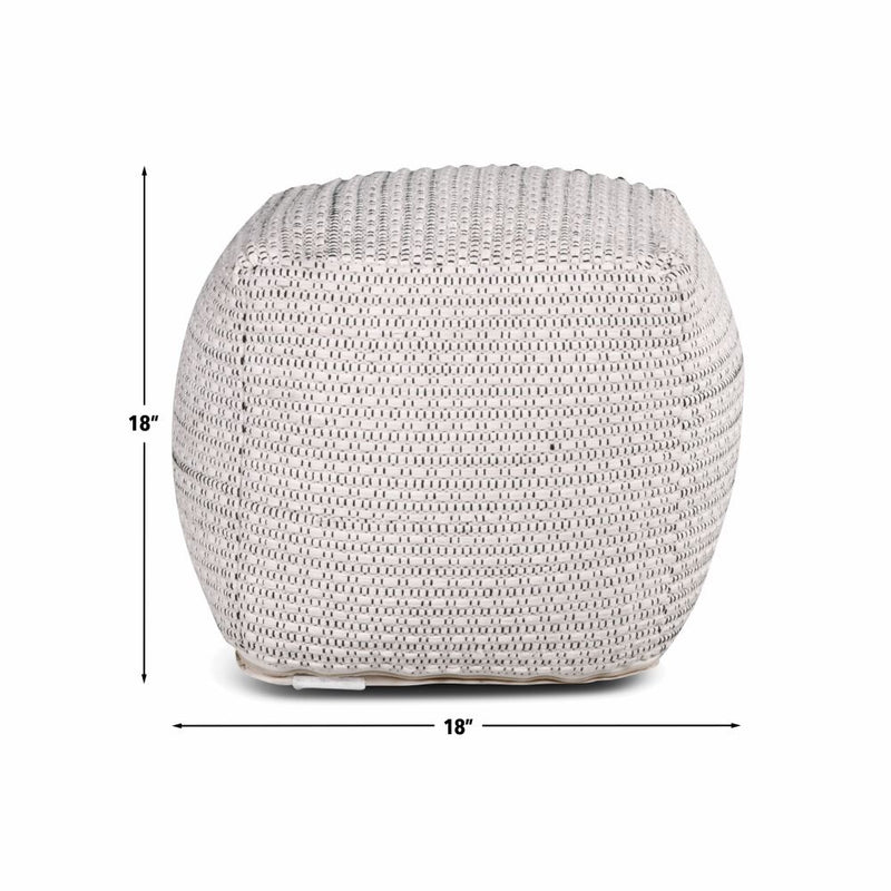 Steve Silver Hakim Ivory Square Handwoven Woolen Pouf
