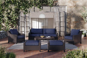 2 New Classic Furniture Skye Blue Outdoor Ottomans