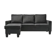Glory Furniture Jessica Gray Velvet Sofa Chaise