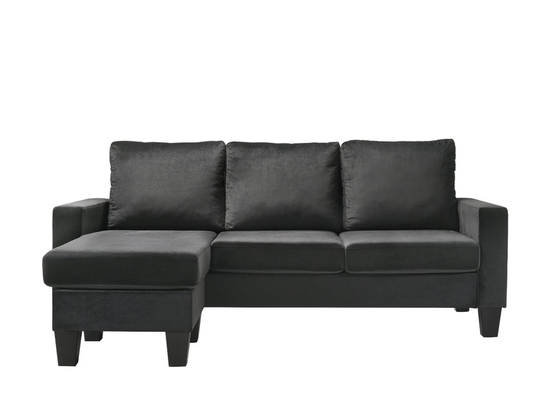 Glory Furniture Jessica Gray Velvet Sofa Chaise