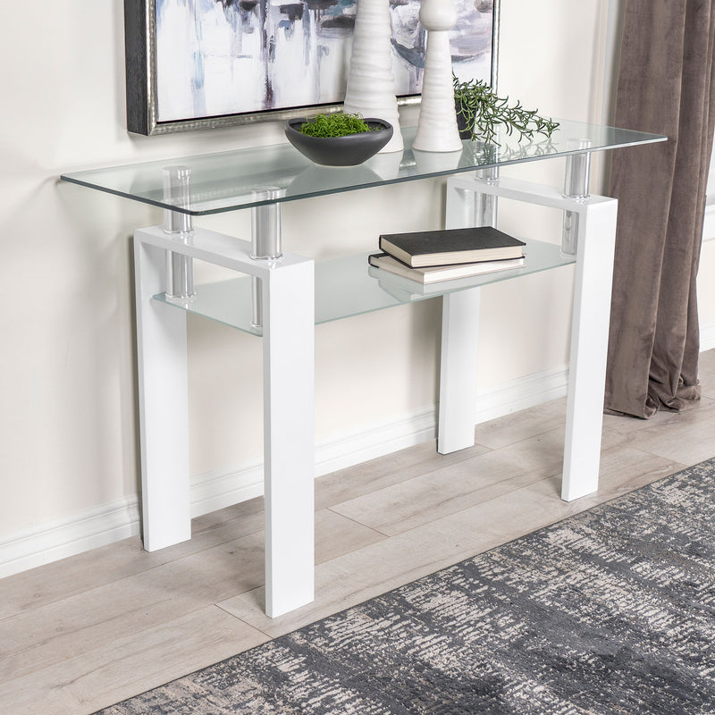 Coaster Furniture Dyer White Sofa Table