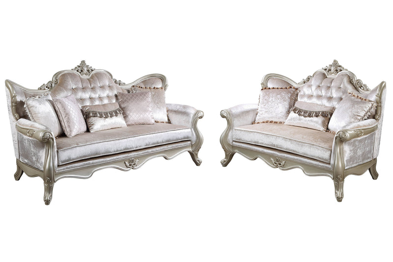 New Classic Furniture Monique White 2pc Living Room Set SF-LV