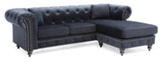 Glory Furniture Nola Black Velvet Reversible Sectional